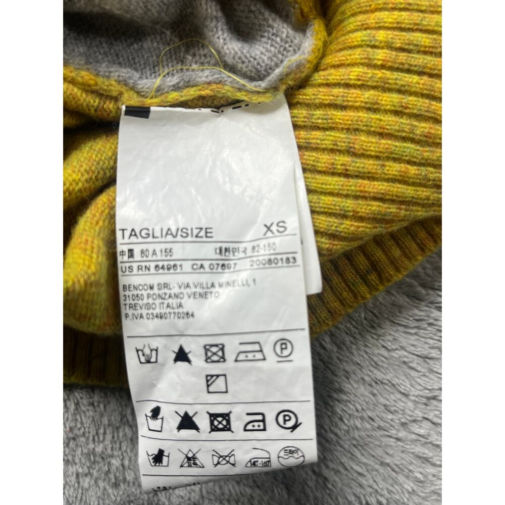 United Colors of Benetton Argyle Geometric Wool Blend Sweater Vest Yellow XS - Picture 6 of 8